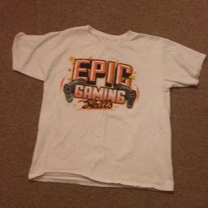 White T-shirt Text; Epic gaming skills